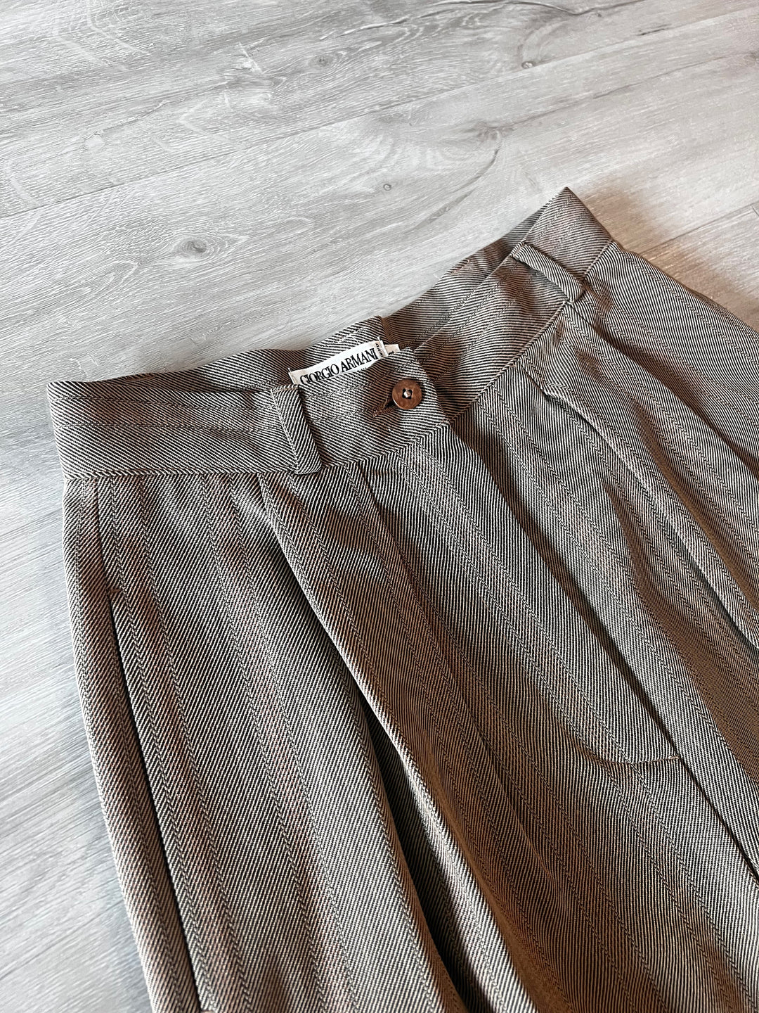 Vintage 90's Giorgio Armani Le Collezioni Taupe High Waist Pants